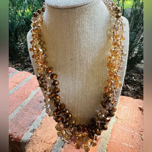 Vintage Czech made crystal and silver necklace Estate sparkling costume jewelry